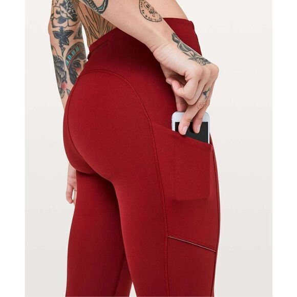 Lululemon Women’s Speed Up Crop *21" Dark Sport Red - Picture 6 of 16